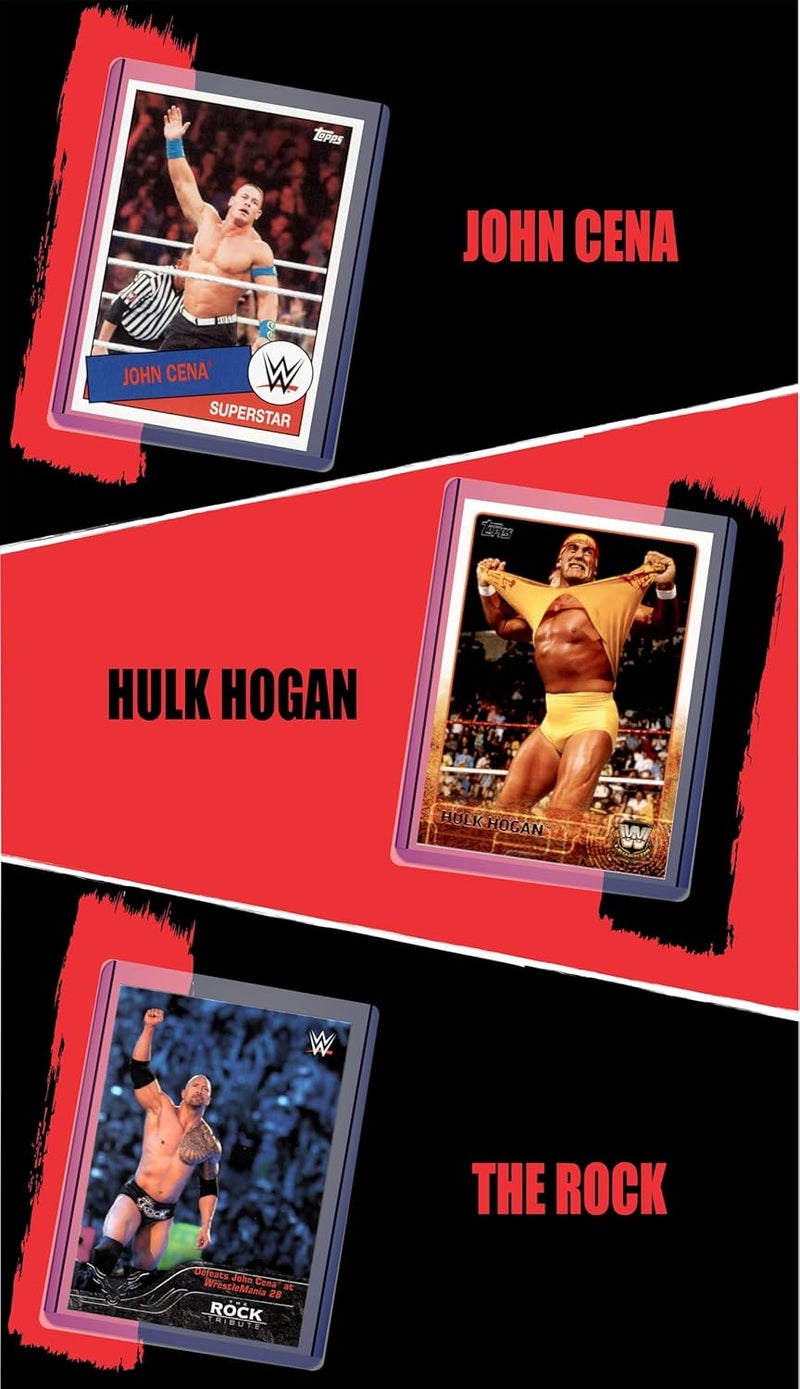 Chaser Wrestling Cards: John Cena, Hulk Hogan, The Rock, Stone Cold, Undertaker, Shawn Michaels, Ric Flair, Brett Hart, and Randy Savage All-Time Greats Assorted WWE Card (9) Gift Pack Gift Pack - Image 2